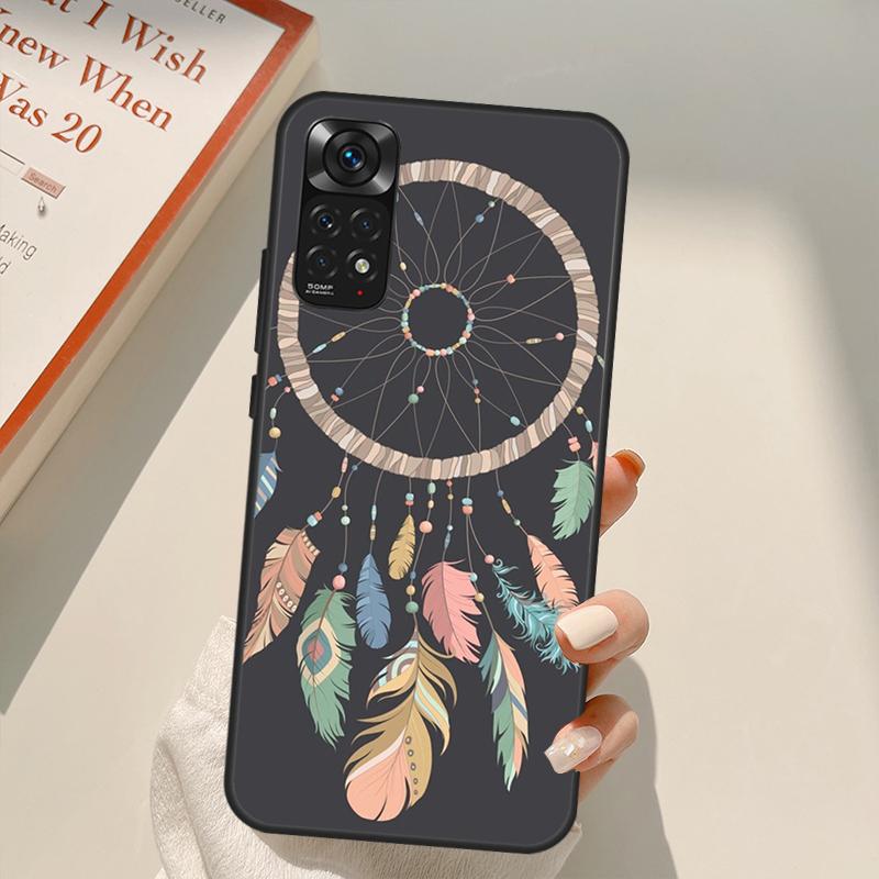 Dream Catcher Feather Wolf Case For Xiaomi Redmi Note 11 10 9 8 Pro Note 11S 10S 9S 8T K50 K40 9A 9C 10A 10C Cover