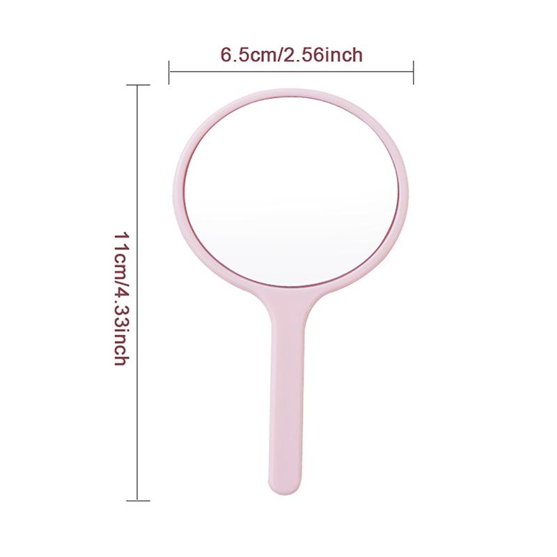 Durable Round Handheld Makeup Mirror – Portable, Anti-Slip Design with Handle for Personal and Home Use