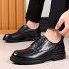 Fashion Business Black Brown men's leather shoes Thick sole and trendy styles Dress up party Classic adult shoes for work 38-44 lace-up