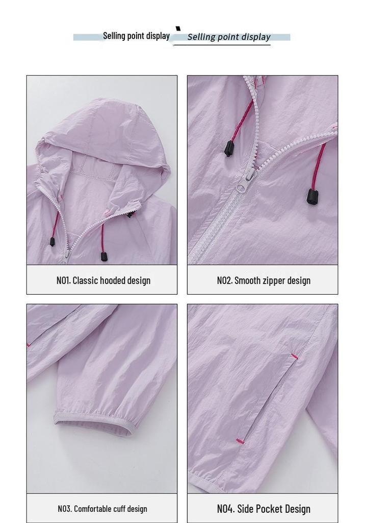 Girls' 2026 Summer Stylish Hooded Sun Protection Jacket