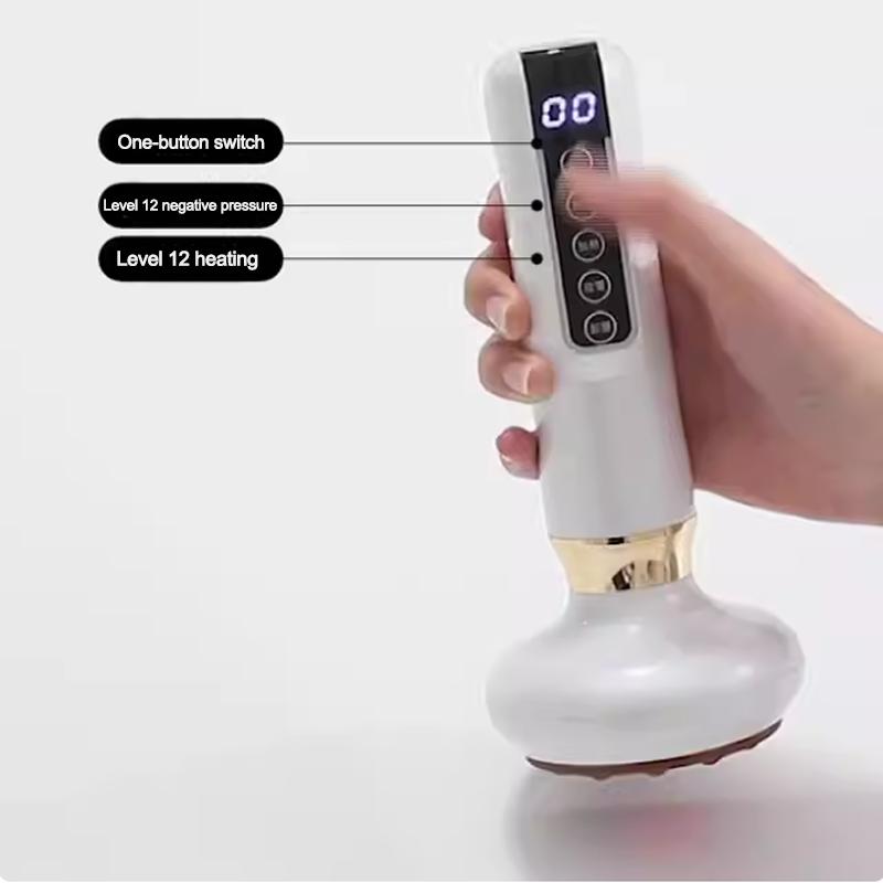 Rechargeable Electric Gua Sha Massager with Heating Vacuum Cupping ABS 304 Stainless Steel