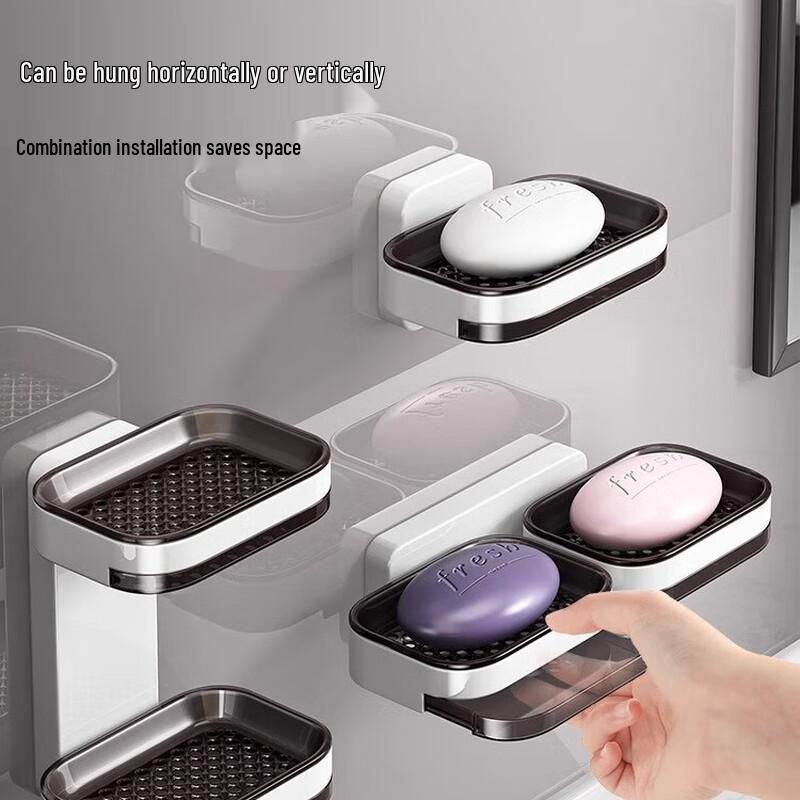 YOUQIN Dwupoziomowa mydelniczka ścienna z odpływem