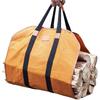 Firewood Carrier Waxed Canvas, 20oz Heavy Duty and Large Capacity Firewood Log Tote Bag for Wood Carrying, 21'' × 44''