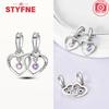 New 925 Silver Sparkling Magic Cube Love Charm Red Heart Beads DIY for Women Bracelet Fine Jewelry Gift Accessories