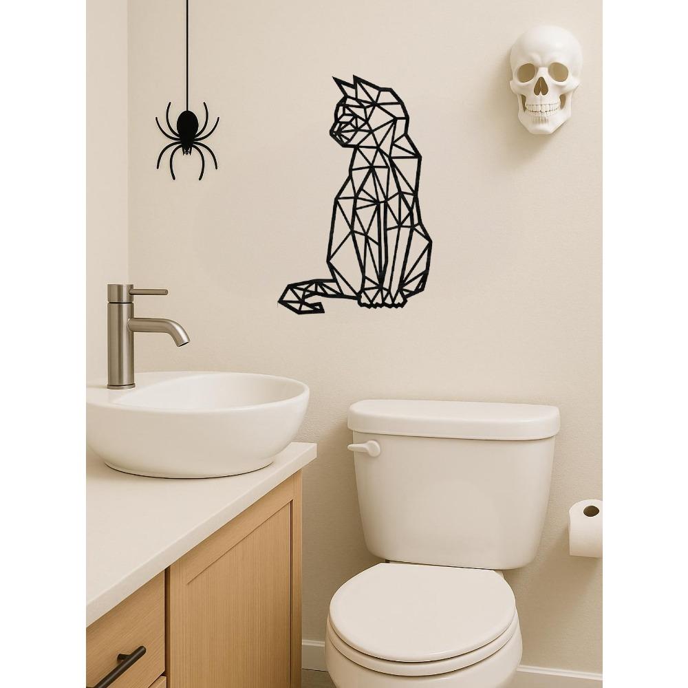 Handmade Cat Wall Decor Set, Boho Metal Art Gift, Rustproof Home Ornament