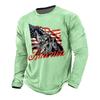 Men's Casual Long Sleeve Shirt Graphic Print Independence Day Style Lettering Design Crew Neck Comfortable Fit