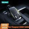 Kohlenstofffaser Auto Schaltknauf Schalthebelkopf Abdeckung Hülle Zieraufkleber Für Peugeot 3008 5008 GT 2016 2017 2018 2019 2020 2021 2022 2023