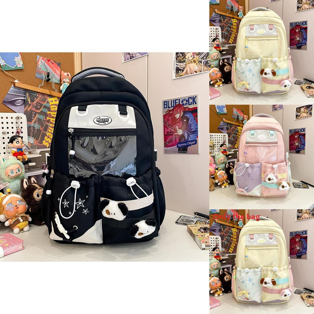 Girl Popular Nylon School Backpack With Large Capacity For Middle School Students
