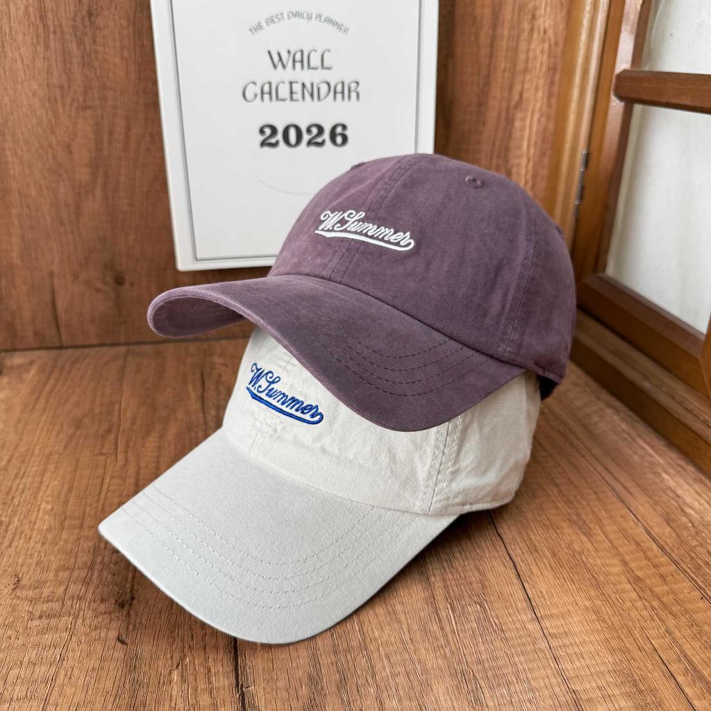 Blogger Wash and make old peaked caps Letter embroidery Soft top baseball caps Men's and women's commuting hats Wholesale
