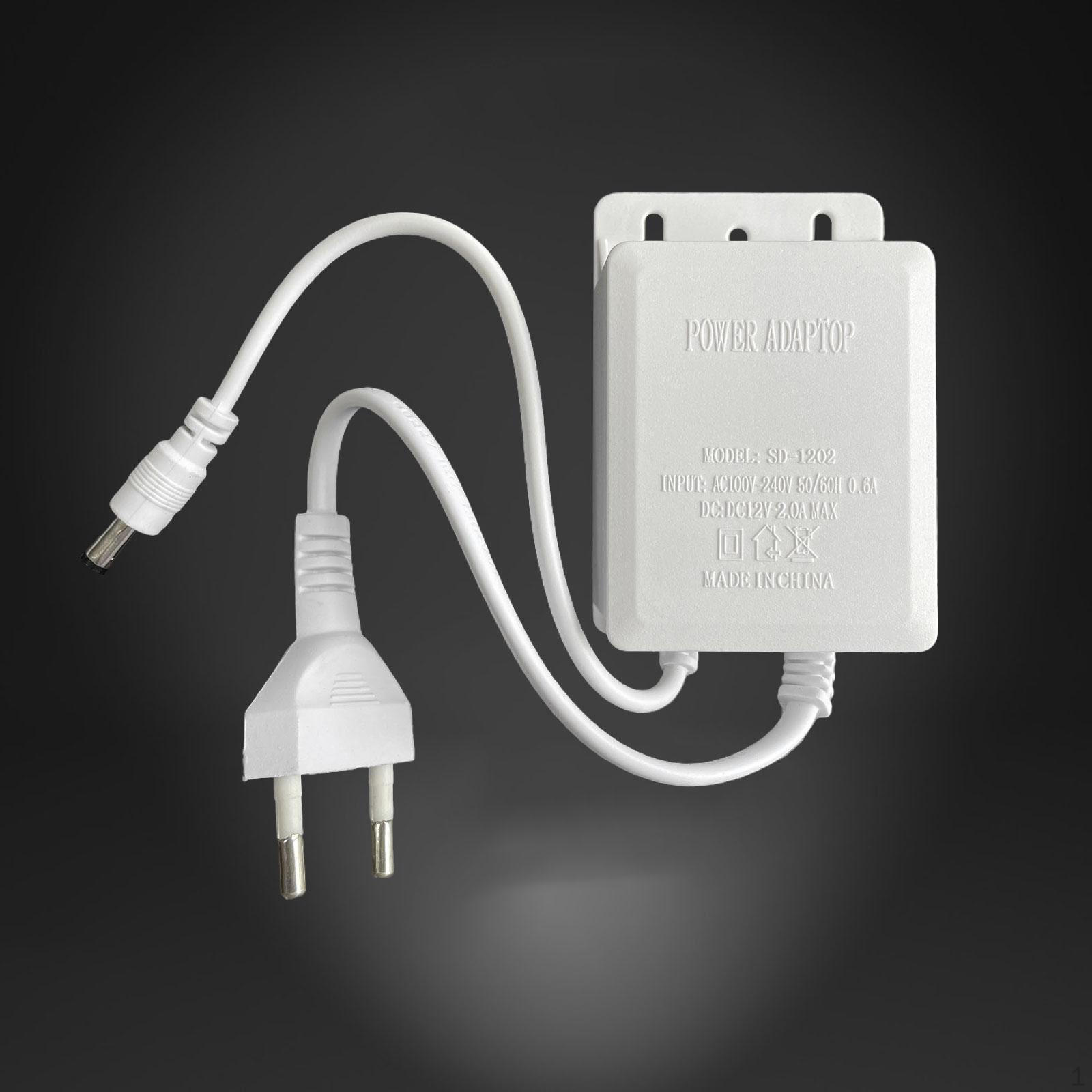 

12 В 2 А Адаптер змінного струму Зарядний пристрій Шнур живлення для камер відеоспостереження Світлодіодні стрічки Чорні