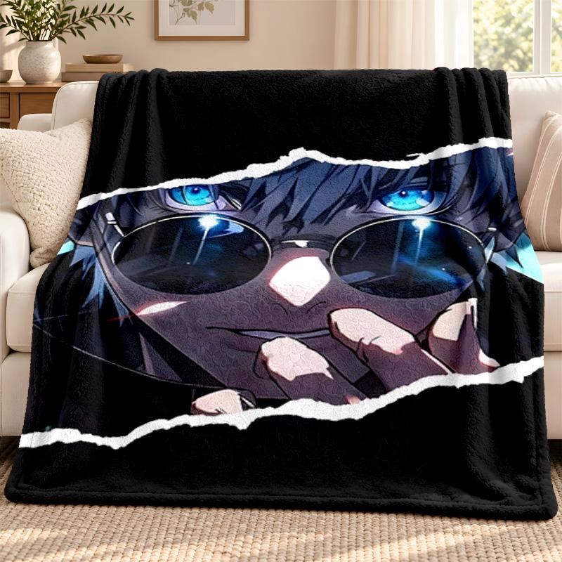 Jujutsu Kaisen Blanket Flannel Blanket Soft Cozy Plush Throw for Sofa Bed Lightweight Home Decoration Outdoor Camping