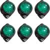 6-Pack Round Green LED Rear Side Marker Clearance Lights 24V for RV Camper Motorhome Truck Trailer