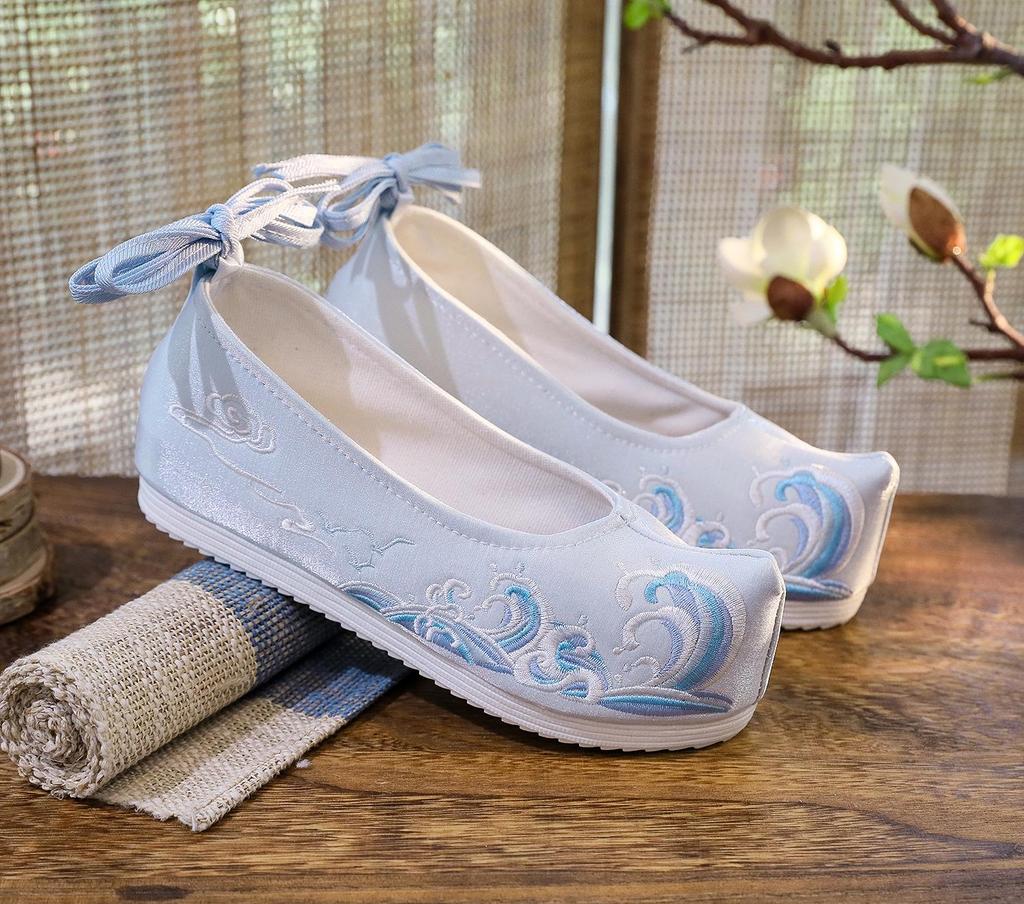 Elegante chinesische Stil Stickerei Schleifenschuhe - Inspiriert von antiken Kostümen, Damen Bühnen- und Film-Schuhwerk