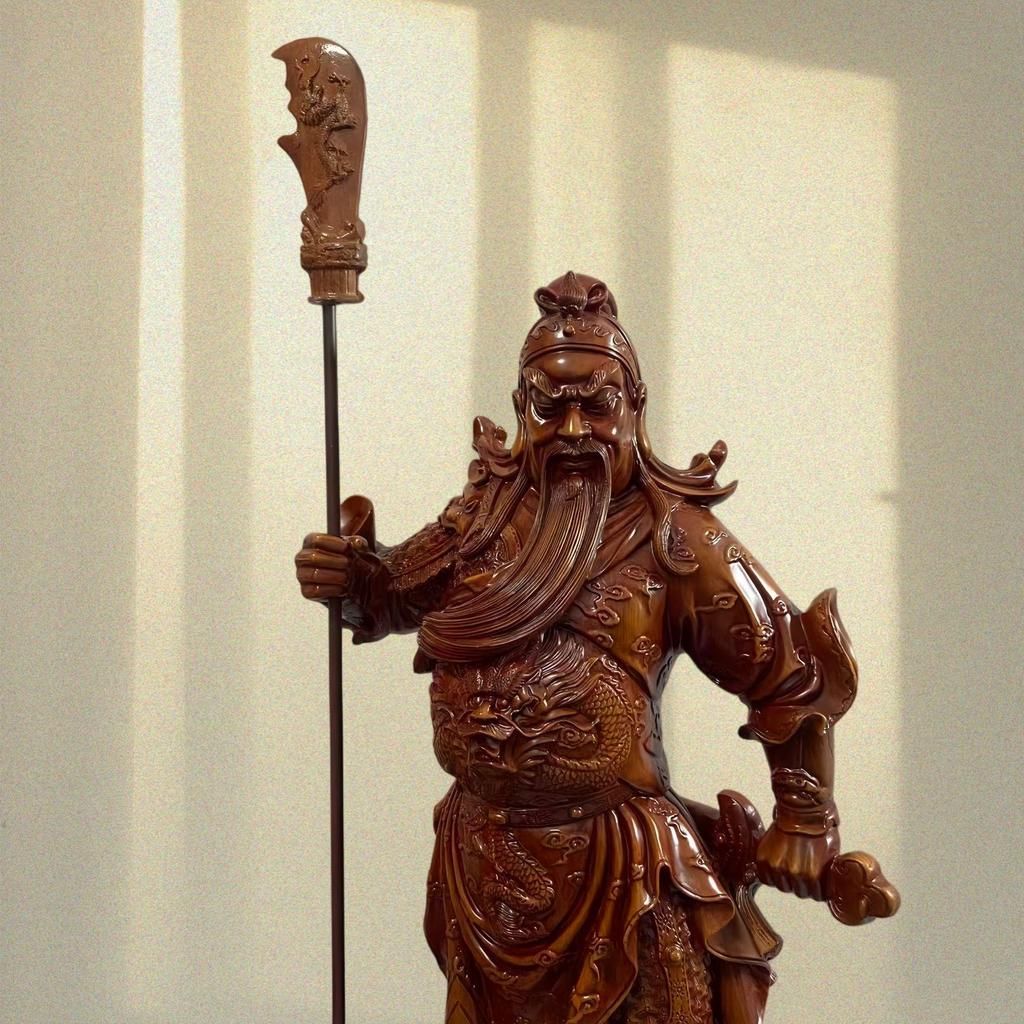 Guan Gong God of Wealth Statue Figurine for Living Room or Shop Display