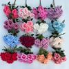 Artificial Rose Bouquet Flower 7 Heads Diamond Rose Bunch for Wedding Bridal Bouquet Party Hotel Home Table Floral Decor