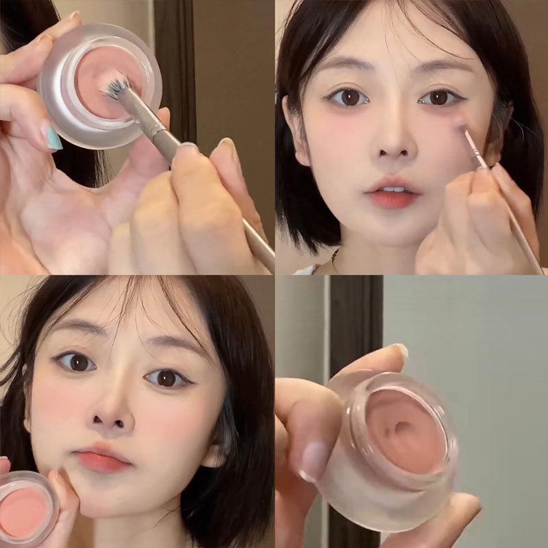 Light Makeup Nude Blush Cream - Natural Complexion Enhancer & Brightening Matte Blush