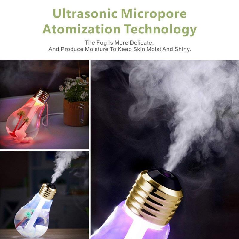 LED USB Light Bulb Humidifier Essential Oil Diffuser Atomiser Air Ultrasonic