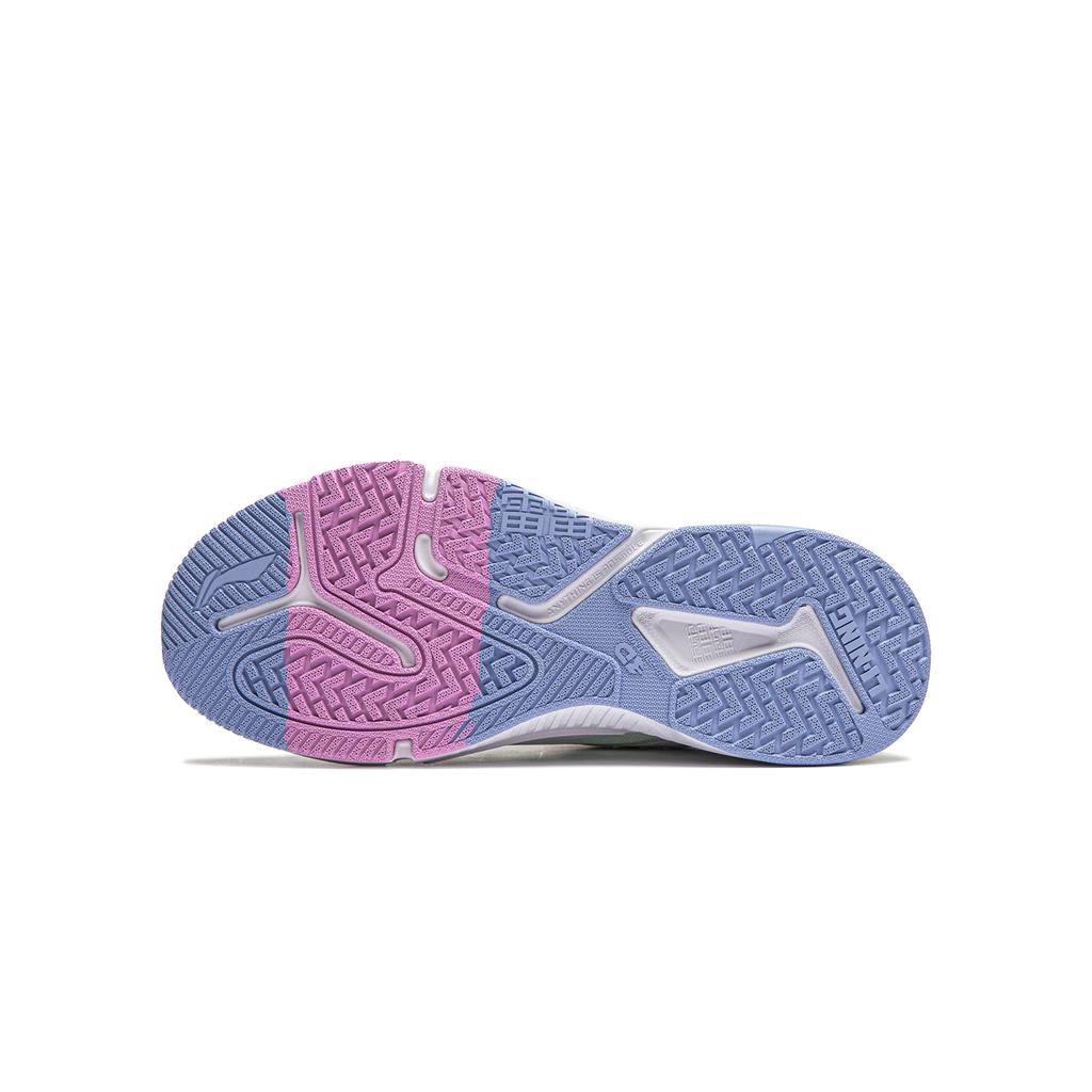 Li Ning Lightweight High Resilience Quick Easy On Off Casual Shoes Kids Shoes Standard-White Snow-Purple YKCU044-2