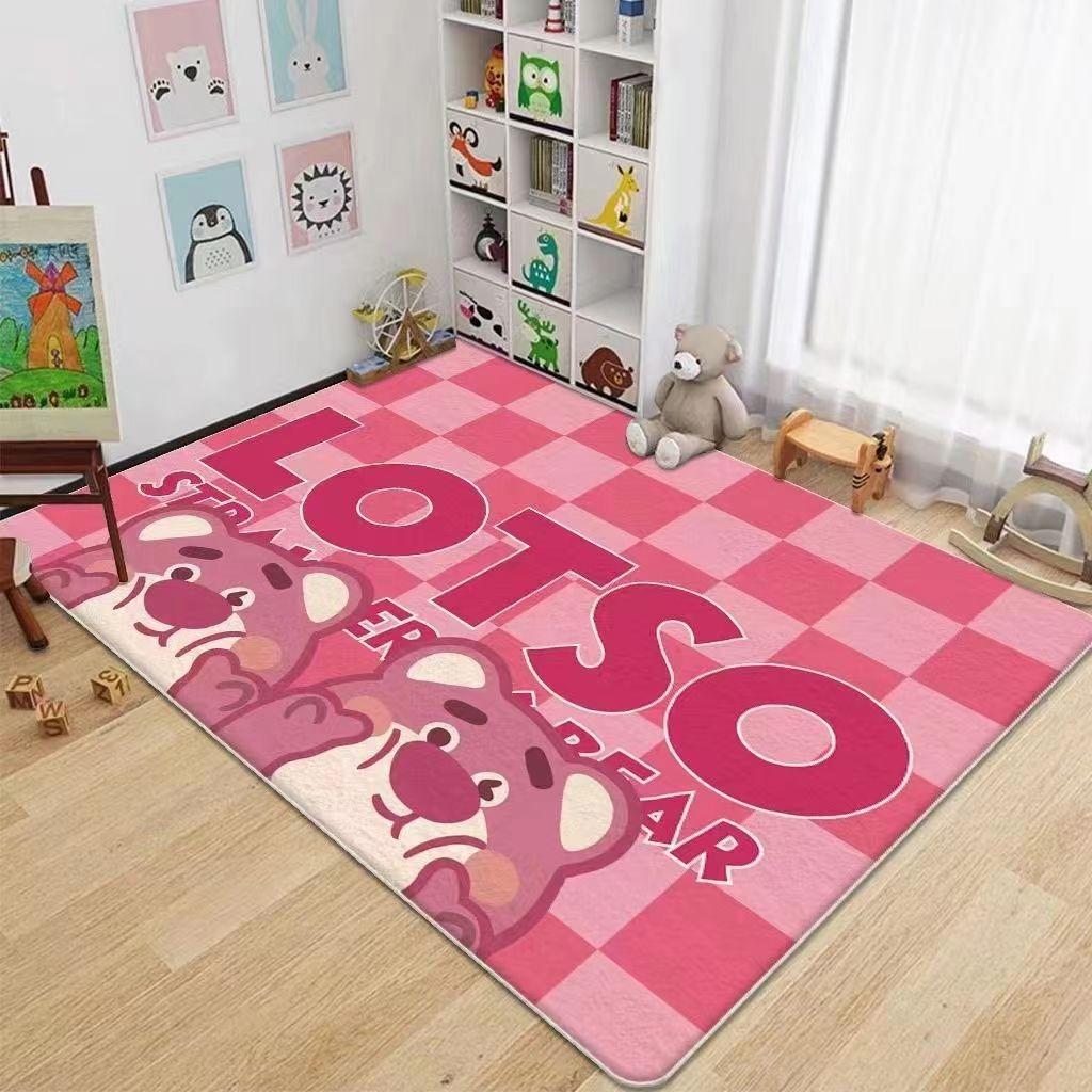 Disney Lotso Bear Cartoon Carpet Living Room Bedroom Bath Kitchen Entrance Door Mat Non-slip Cute Home Decor Girl Rug