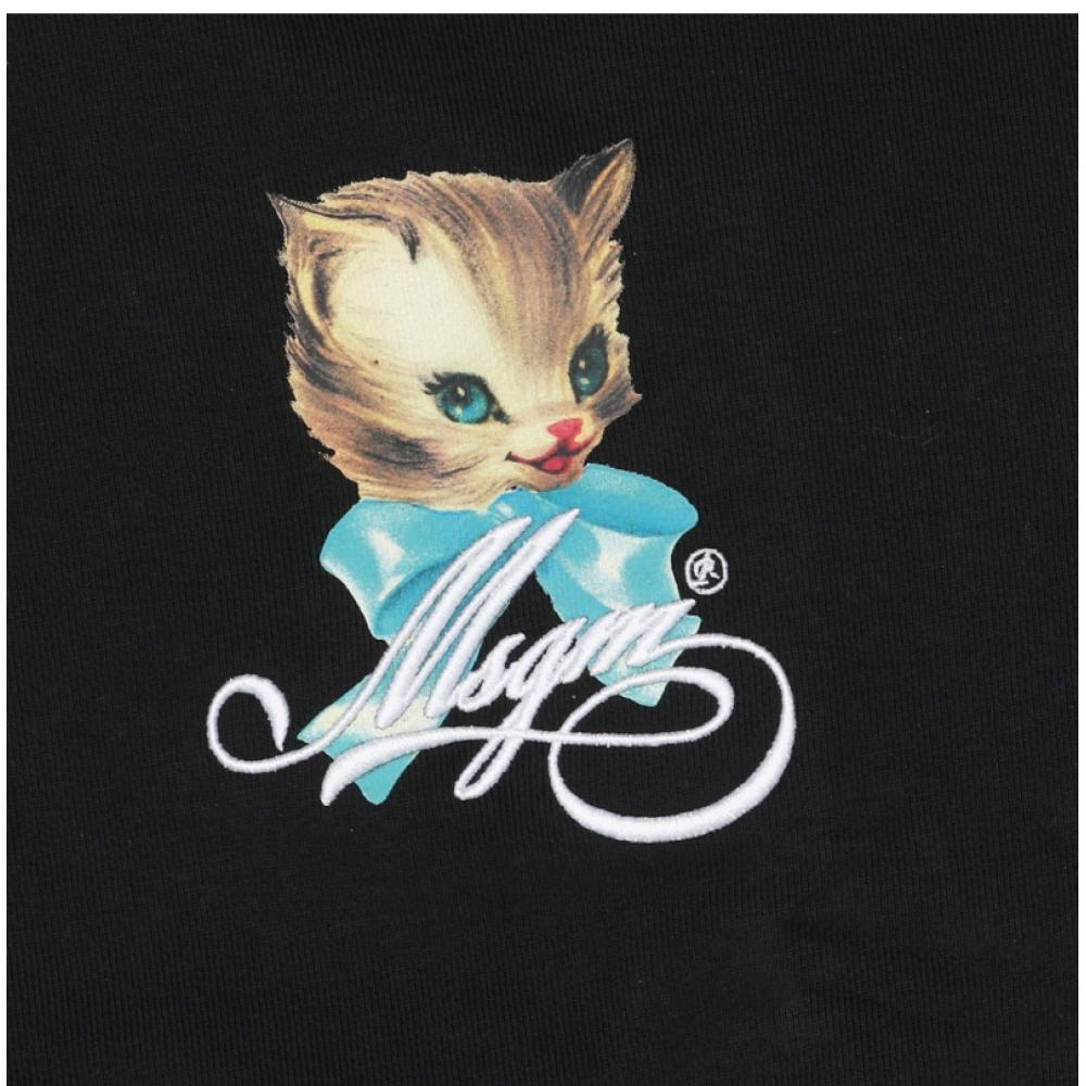 MSgm Cute Kitty Print Logo Women S SweatShirt 3941mdm108Se
