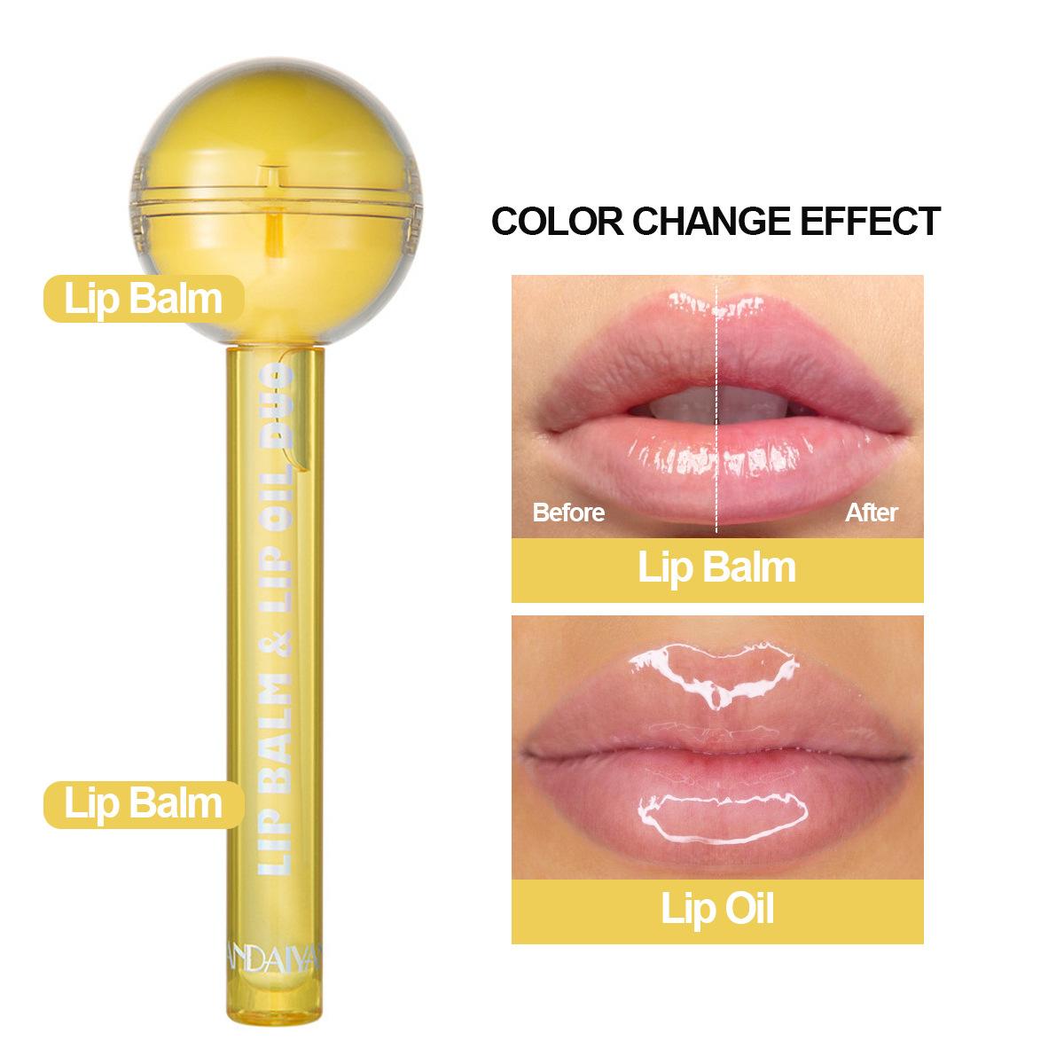 

HANDAIYAN Два-в-одном Stick Lollipop Color Lipstick Губная помада Масло для губ 02