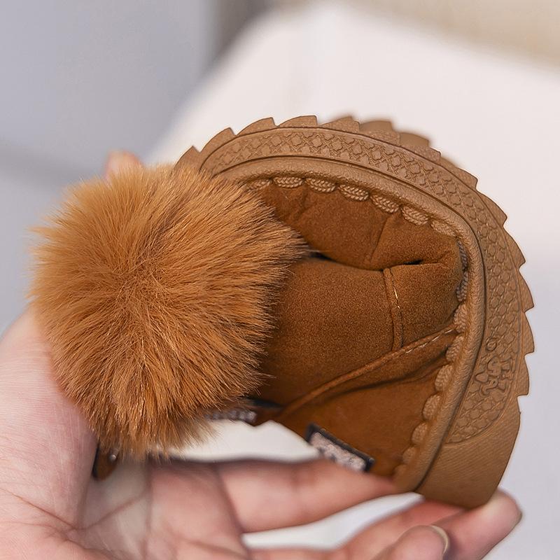 Kids Snow Boots Winter Baby Soft Warm Cotton Shoes with Plush Boys Girls One Fur Suede Boots