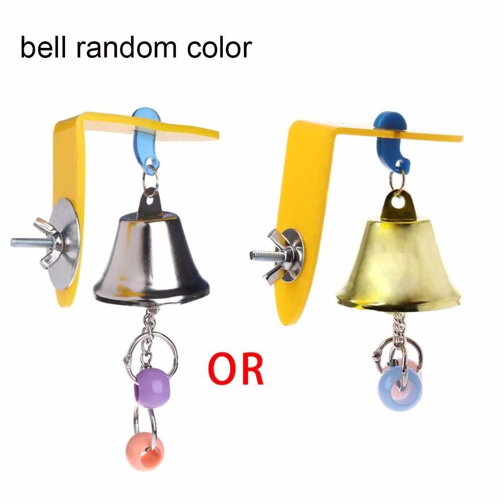 Hanging Parrot Bell Toys Acrylic/Metal Bird Chew Toy  for Parakeet Parrots