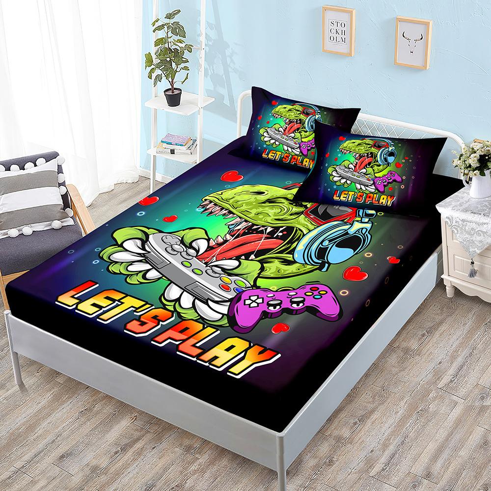 Dazzling Black Gamepad Three-Piece Mattress Kit, Mattress Cover, Mattress Protective Cover