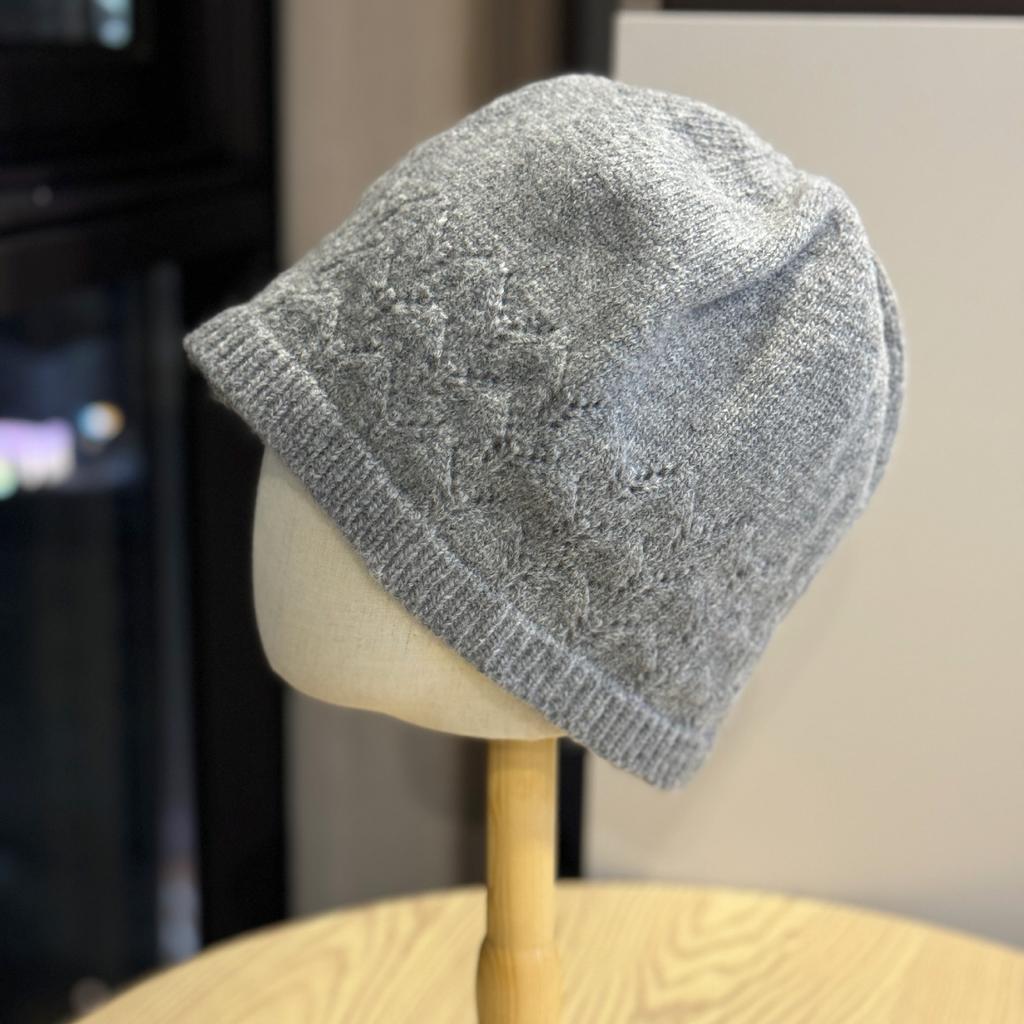 Korean Style Ins Wool Pullover Knitted Hat for Women Niche Hollow Hat Baotou Hat Casual Versatile Warm and Cold Hat Trendy