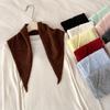 Striped Knitted Triangle Scarf Solid Color Cross Neckerchief Neck Cover False Collar Girl