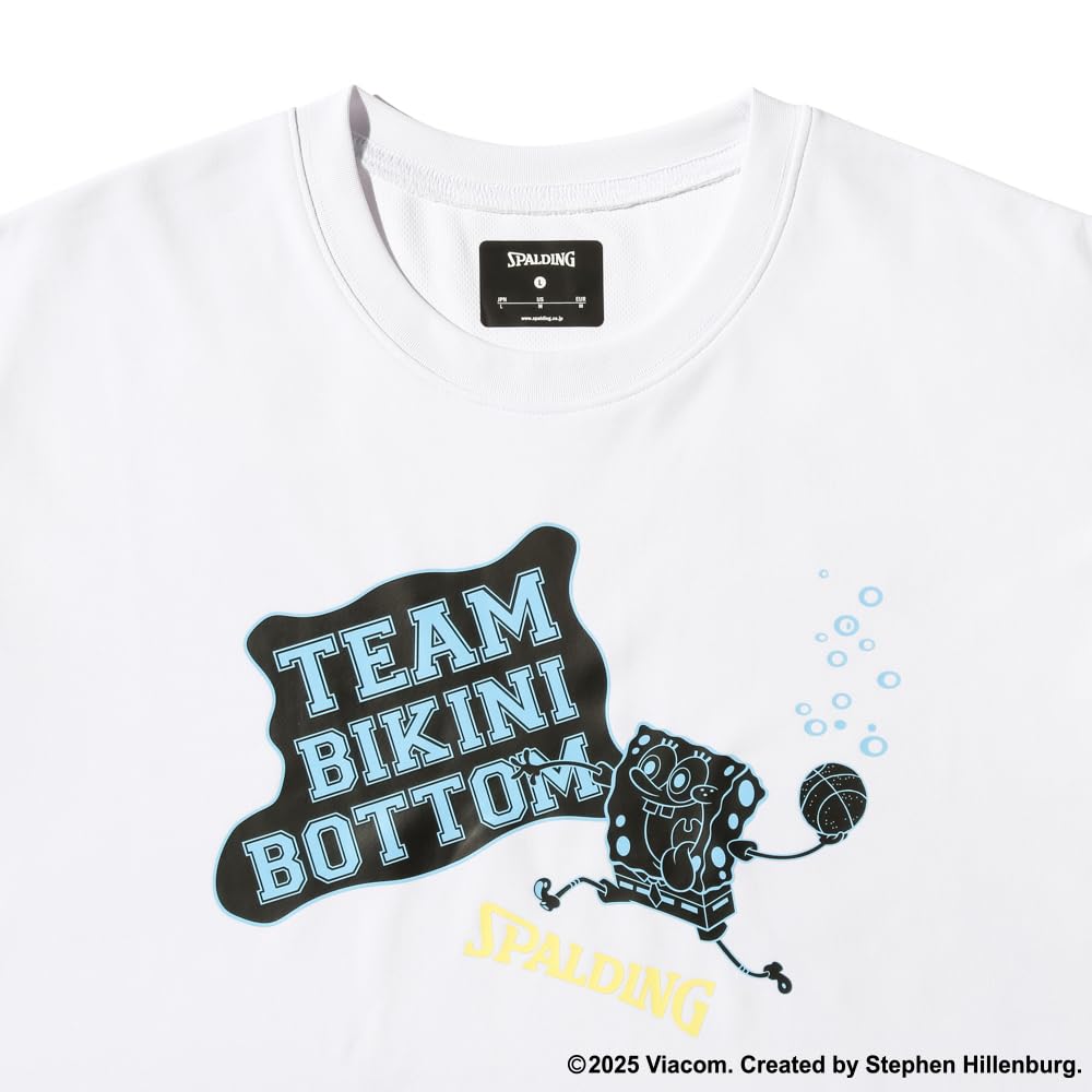 Spalding SpongeBob Team Bikini Bottom T-Shirt, White, Medium, SMT25048S