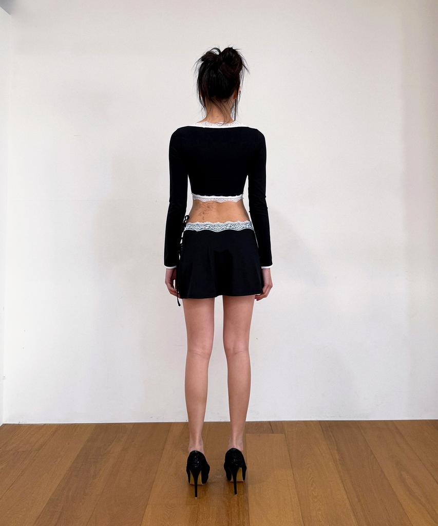 Binaj Lace Line Skirt Cover-Up (Black)