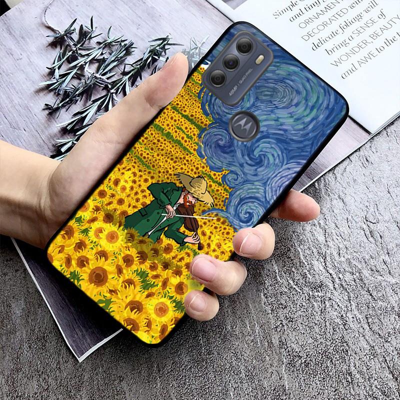 Van Gogh Starry Night Phone Case For Motorola Edge 50 40 Pro 50 40 30 Ultra Neo Fusion Moto G84 G54 G24 G53 G72 G60