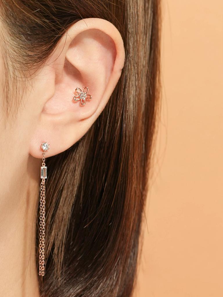 Minimal Piercing 14K Edelweiss Piercing Earrings