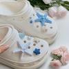 Xiaohongshu Style Blue Seashell and Starfish Shoe Decorations