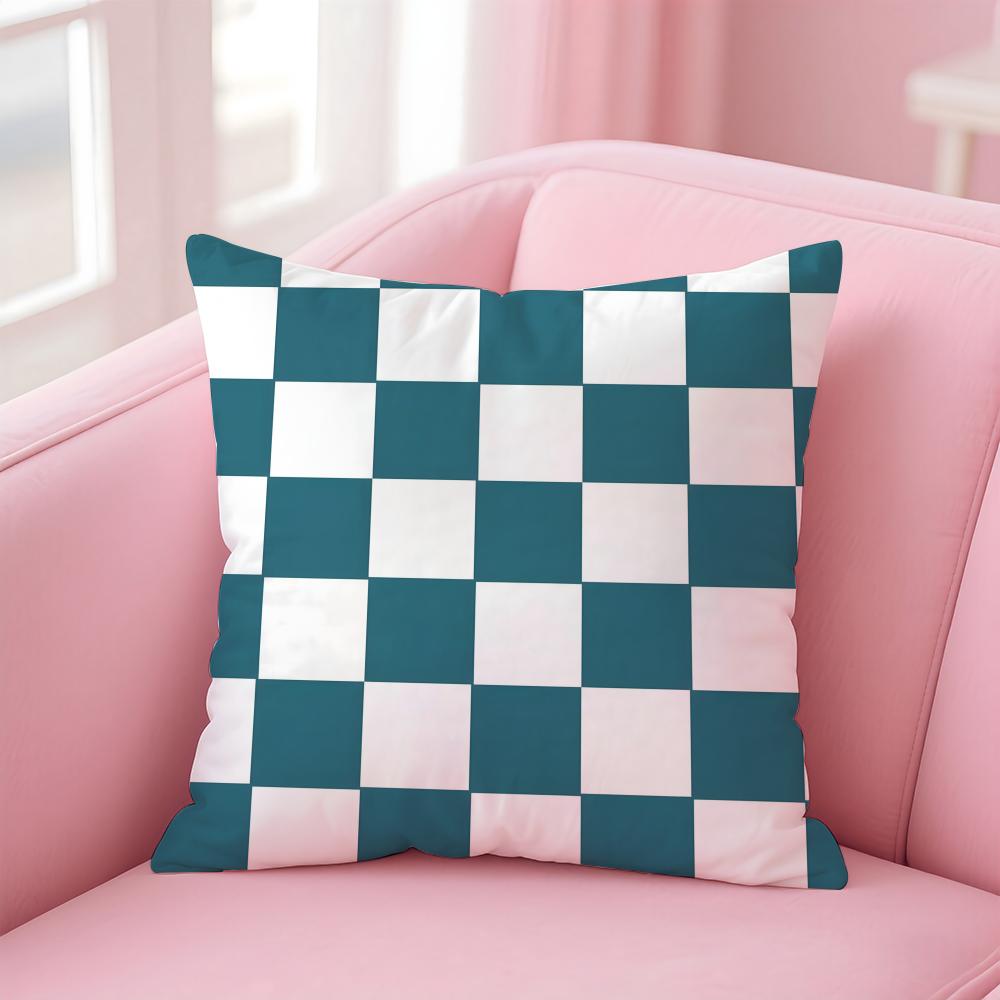 

Artistic Chess Board Style Elegant Cushion Cover Linen Pillowcase Cover Soft Decor for Sofa Home Room 30X30cm