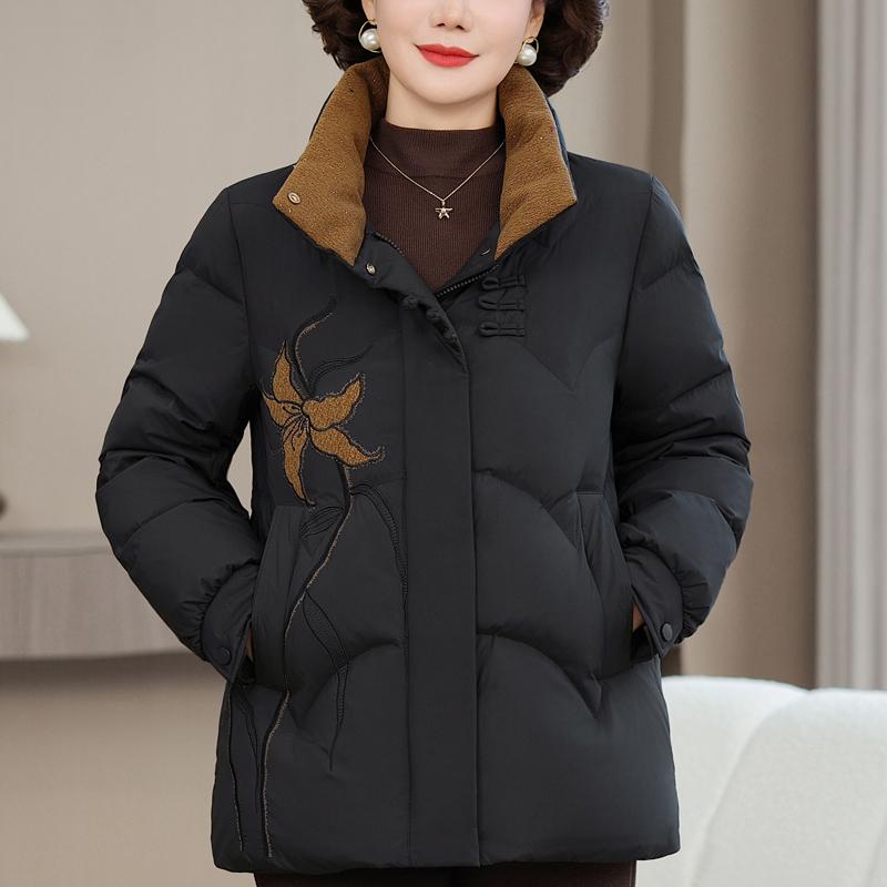 Plus Size XL-6XL Middle Age Women's Down Coats Winter Short Parkas Elegant Loose Thick Warm Down Jackets Woman Outerwears