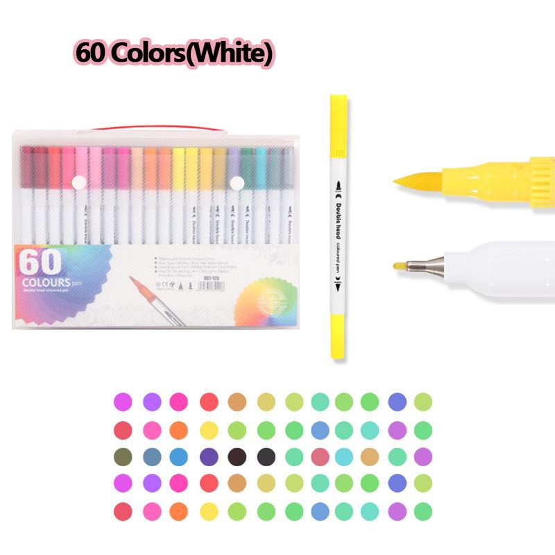 12-120 Colors Markers Set Dual Tip Brush Pen Fine Tip Painting Watercolor Art Marker Pens for Manga Art Drawing Supplies