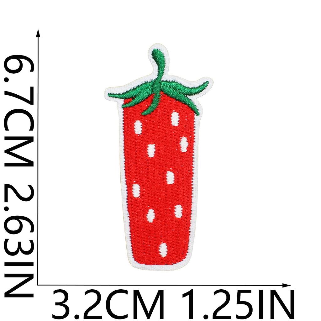 Strawberry English Letter Embroidery Cloth Sticker Bag Decoration 26 English Text Patch Stickers Heat Transfer Computer Embroidery Label