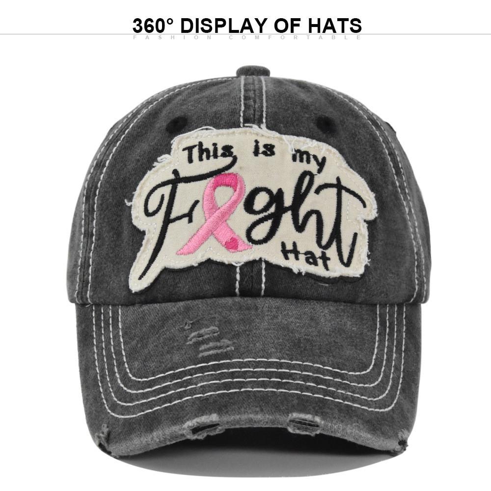 Retro Cotton Baseball Cap With Embroidered Flower And Distressed Brim For Sun Protection