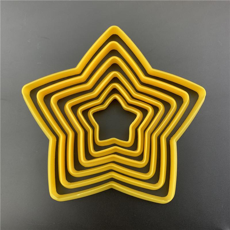 6Pcs/Set 3D DIY Pentagram Christmas Tree Cookies Cake Cutter Mold Set Baking Tool for Christmas Day Cookie Cutter Set