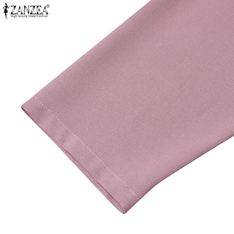 ZANZEA Women Casual O-neck Half Sleeve Summer Slim Waist Dress