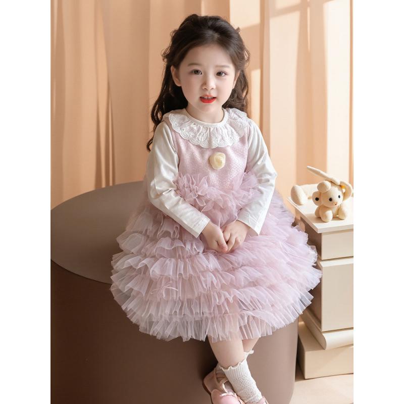 2025 Autumn Girls' Fashion: Baby Girl Two-Piece Princess Dress Set