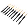 9Pcs Crochet Hooks Black Handle Design Easy Identification Portable Knitting Needles with Crochet Bag