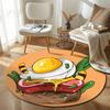 Classic Round Skull Multicolor Accent Rug, Non-Slip Floor Mat for Family Room