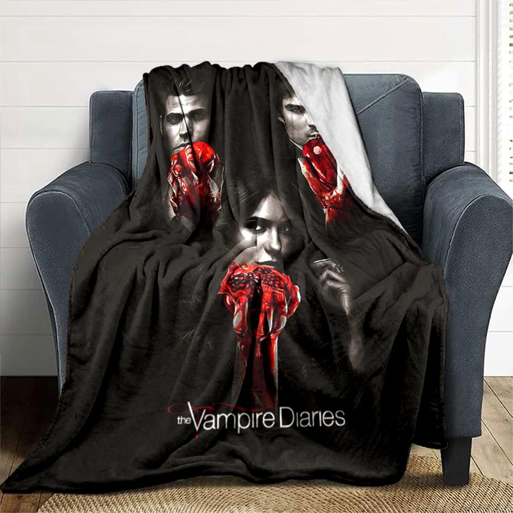 Coperta in Flanella con Stampa Vampire Diaries Alta Qualità Calda Confortevole Coperta per Tutte le Stagioni Perfetta per Regali Decorazione Casa