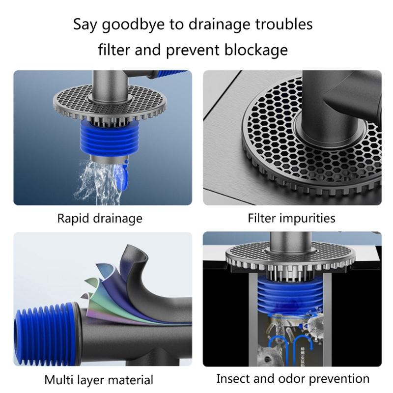 Upgraded Drain Hoses Floor Drain Joint Drain Pipe Ground Joint Stable & Safe Downcomer Adapter for Washing Machines