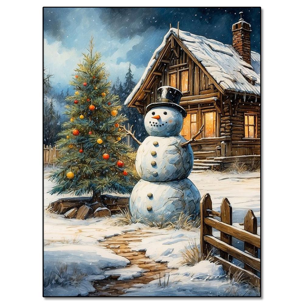 Snowman Diamond Painting Winter Snow Scenery Diamond Mosaic Embroidery Full Square/Round 2024 New Series DIY Home