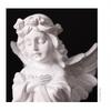 White Resin Praying Angel Figurines With Delicate Wings Floral Crown For Home Desktop Shelf Decor