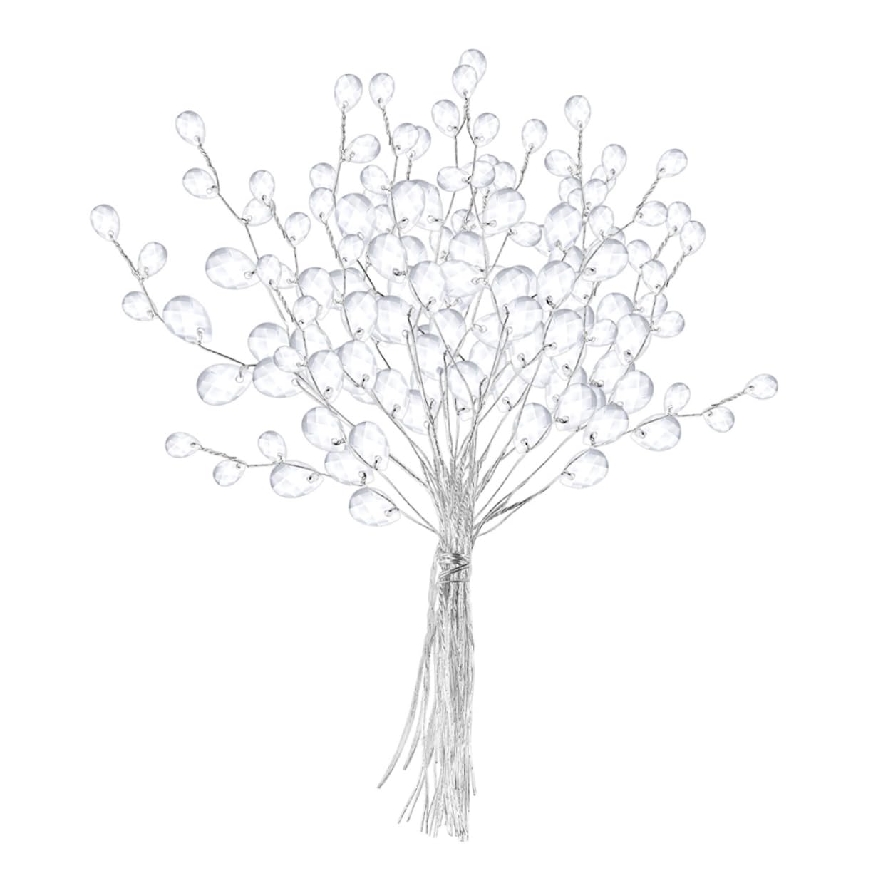 

NUOLUX 25pcs Beaded Flowers, Hydrangea Bouquet Filler, Peony, Wisteria, DIY Flower Stems, Lifelike Flower Picks, Artificial Miniature Flowers, White